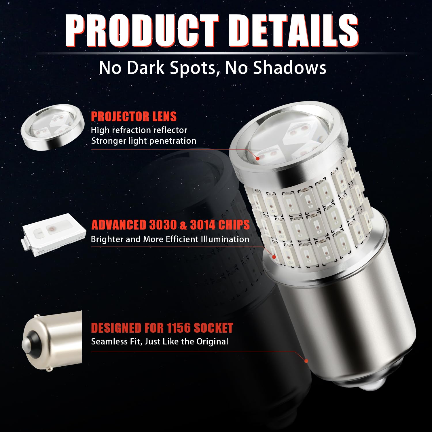Amazon.com: iBrightstar 1156 LED Bulb Red, BA15S 1141 LED